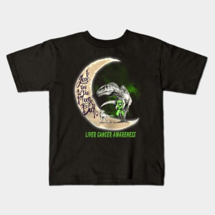 liver cancer moon dinosaur Kids T-Shirt